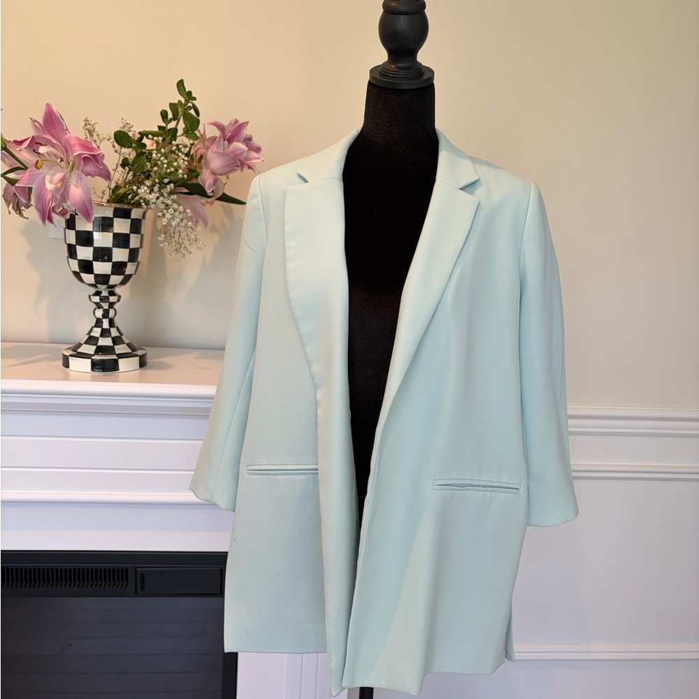 Forever 21 Pastel Mint Open-Front Blazer